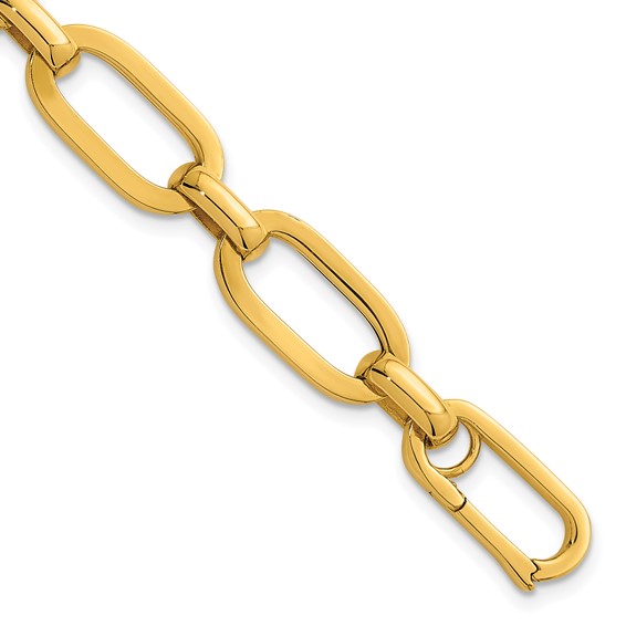Herco 18K Polished 10mm Oval Link 8 Inch Bracelet