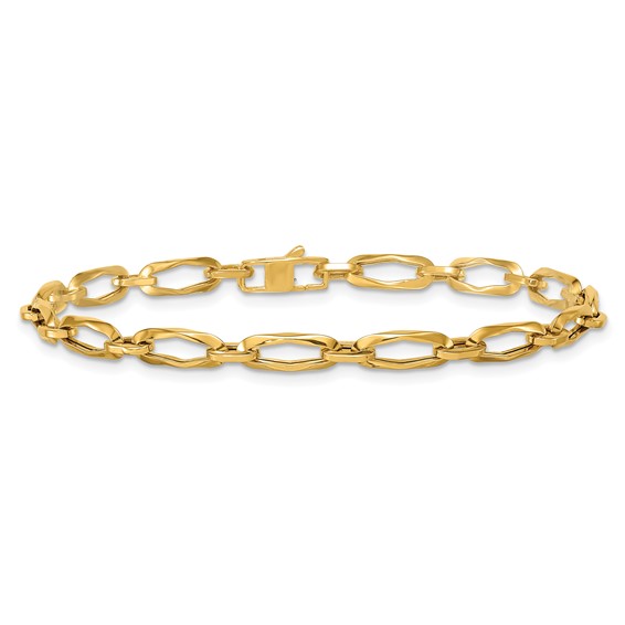 Herco 18K Polished Fancy Oval Link 7.5 Inch Bracelet