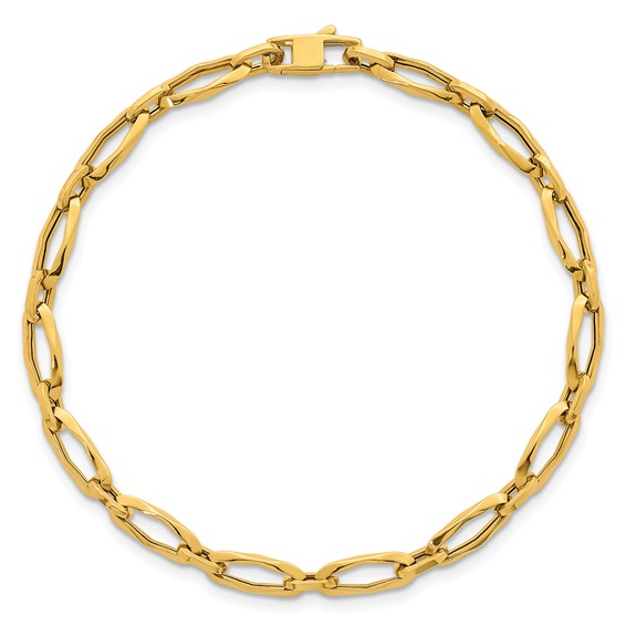 Herco 18K Polished Fancy Oval Link 7.5 Inch Bracelet