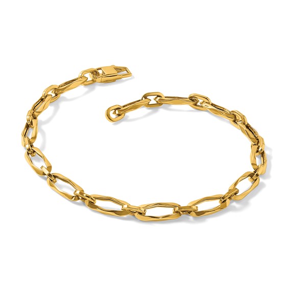Herco 18K Polished Fancy Oval Link 7.5 Inch Bracelet
