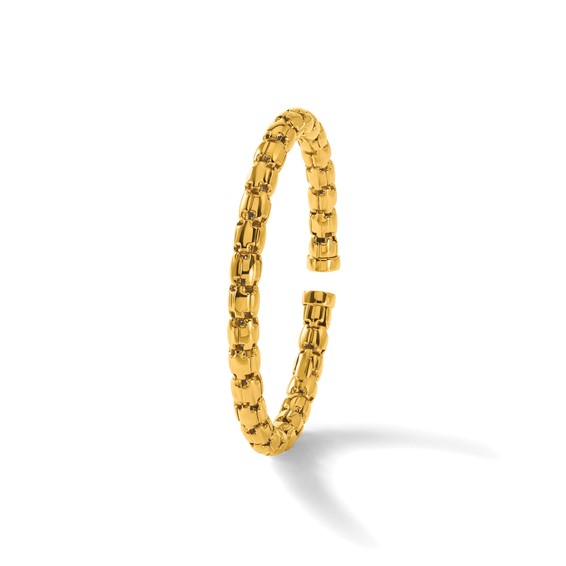 Herco 18k Polished 6mm Rounded Link Flexible Cuff Bracelet