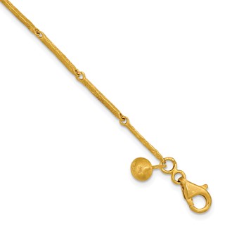 Herco 18K Handmade Solid Textured Bar Link 7.5 Inch Bracelet