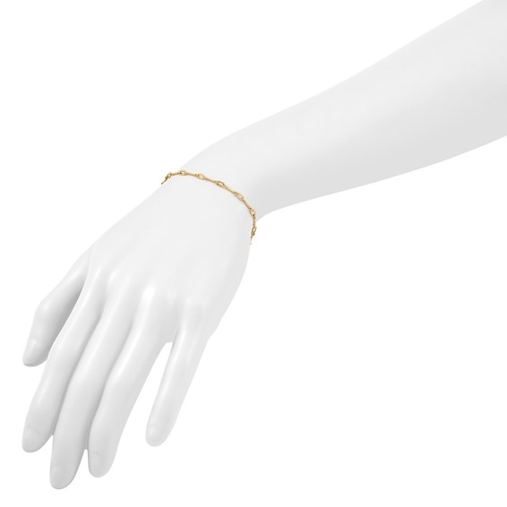 Herco 18K Polished Solid Twisted Bar Link 7.5 Inch Chain Bracelet