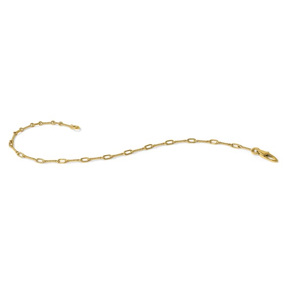 Herco 18K Polished Solid Twisted Bar Link 7.5 Inch Chain Bracelet