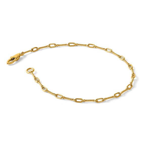 Herco 18K Polished Solid Twisted Bar Link 7.5 Inch Chain Bracelet