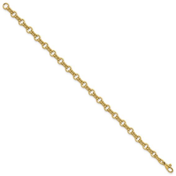 Herco 18K Polished Solid Fancy Link 7.5 Inch Chain Bracelet
