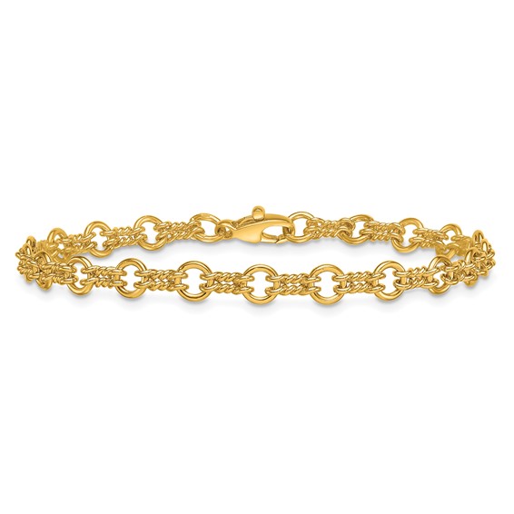 Herco 18K Polished Solid Fancy Link 7.5 Inch Chain Bracelet
