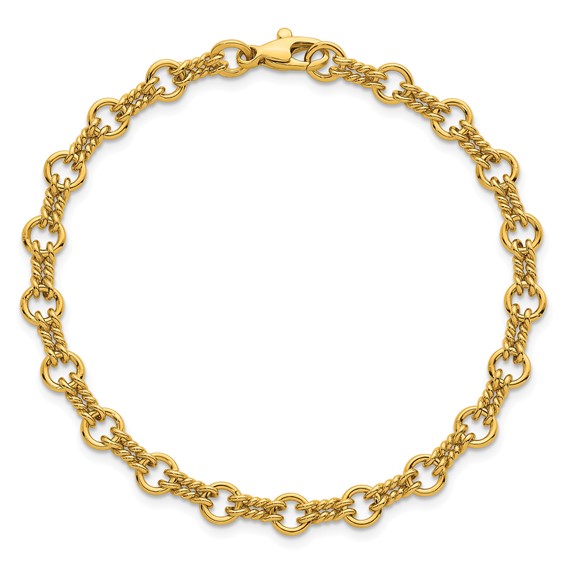 Herco 18K Polished Solid Fancy Link 7.5 Inch Chain Bracelet
