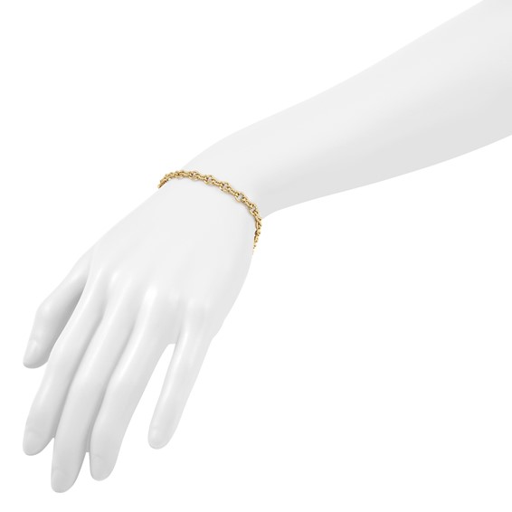 Herco 18K Polished Solid Fancy Link 7.5 Inch Chain Bracelet