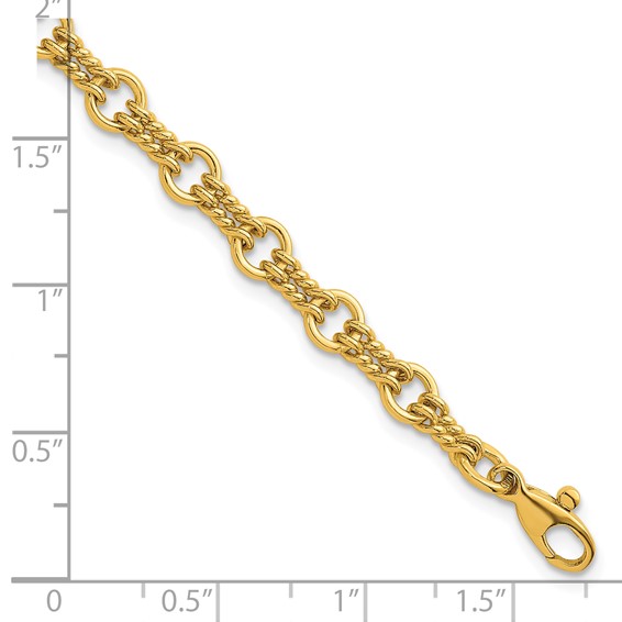 Herco 18K Polished Solid Fancy Link 7.5 Inch Chain Bracelet