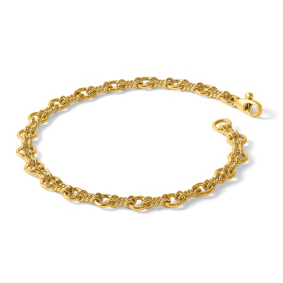 Herco 18K Polished Solid Fancy Link 7.5 Inch Chain Bracelet