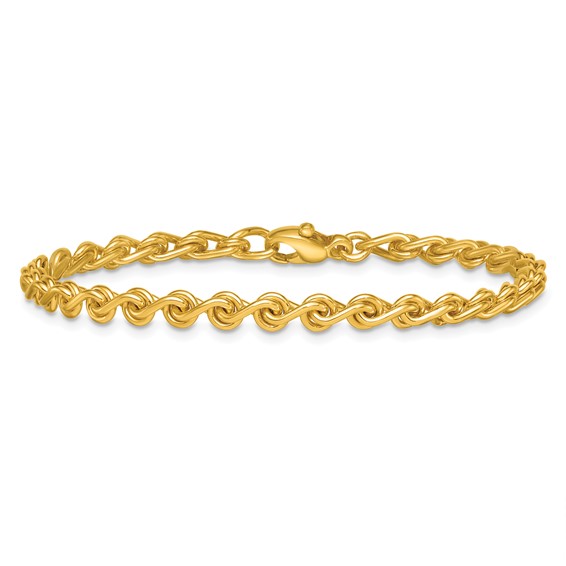 Herco 18K Polished Solid Fancy Link 7.5 Inch Chain Bracelet