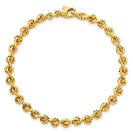 Herco 18K Polished Solid Fancy Link 7.5 Inch Chain Bracelet