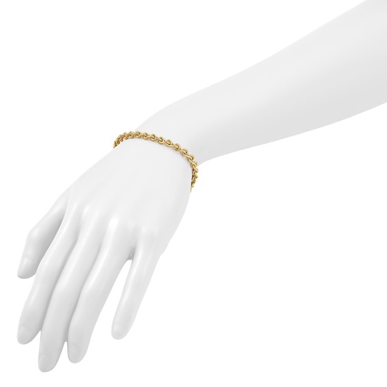 Herco 18K Polished Solid Fancy Link 7.5 Inch Chain Bracelet