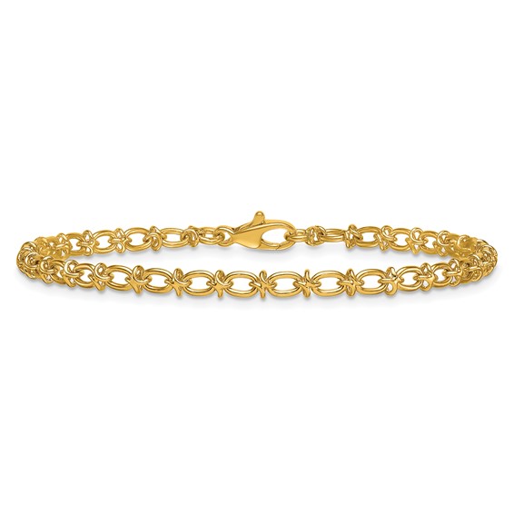 Herco 18K Polished Solid Fancy Link 7.5 Inch Chain Bracelet