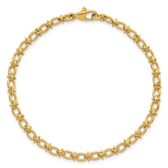Herco 18K Polished Solid Fancy Link 7.5 Inch Chain Bracelet
