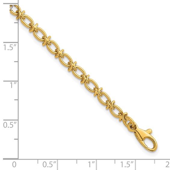 Herco 18K Polished Solid Fancy Link 7.5 Inch Chain Bracelet