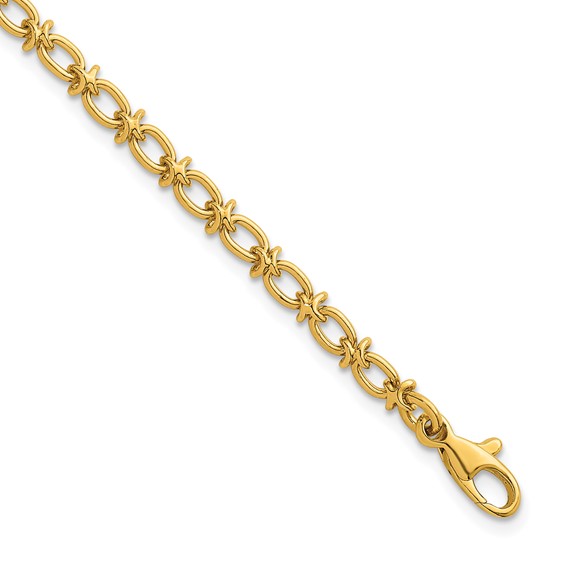 Herco 18K Polished Solid Fancy Link 7.5 Inch Chain Bracelet
