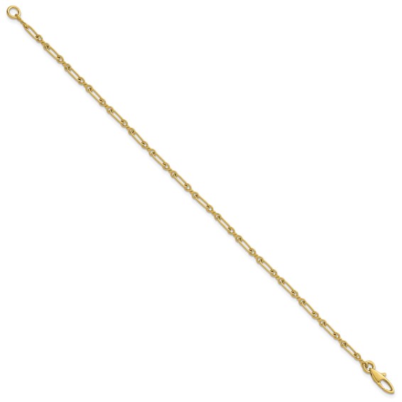 Herco 18K Polished Solid Twisted Oval Link 7.5 Inch Chain Bracelet