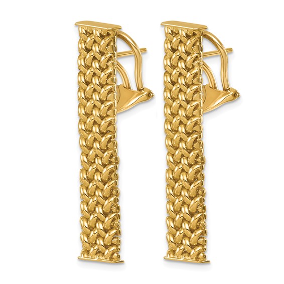 Herco 18K Polished Woven Bar Post Dangle Earrings