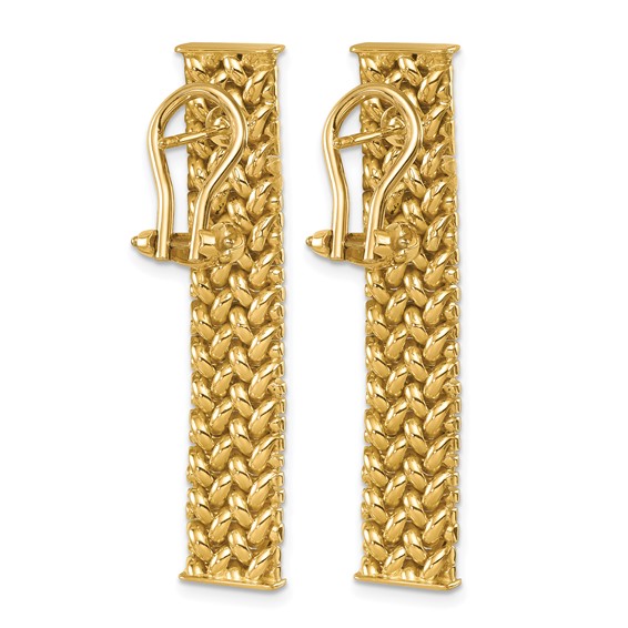 Herco 18K Polished Woven Bar Post Dangle Earrings