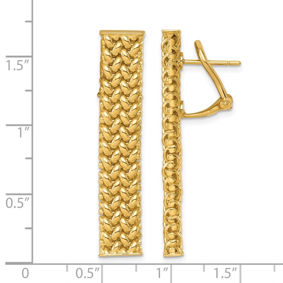 Herco 18K Polished Woven Bar Post Dangle Earrings
