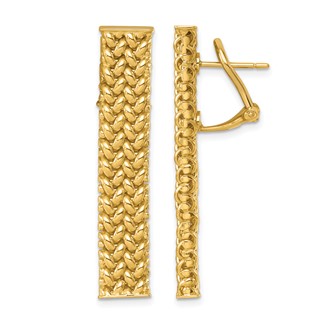 Herco 18K Polished Woven Bar Post Dangle Earrings