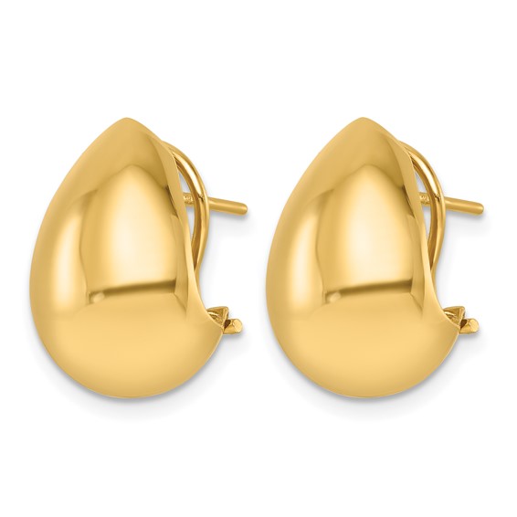 Herco 18K Polished Teardrop Post Omega Back Earrings