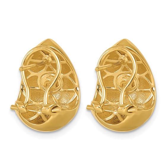 Herco 18K Polished Teardrop Post Omega Back Earrings