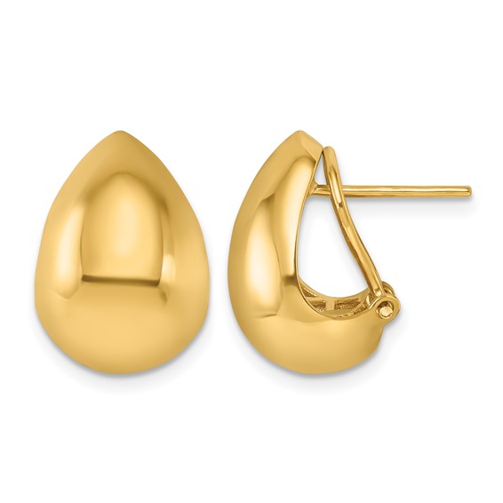 Herco 18K Polished Teardrop Post Omega Back Earrings