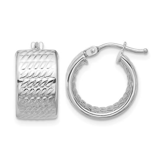 Herco Gold Polished and Diamond-cut Hoop Earrings