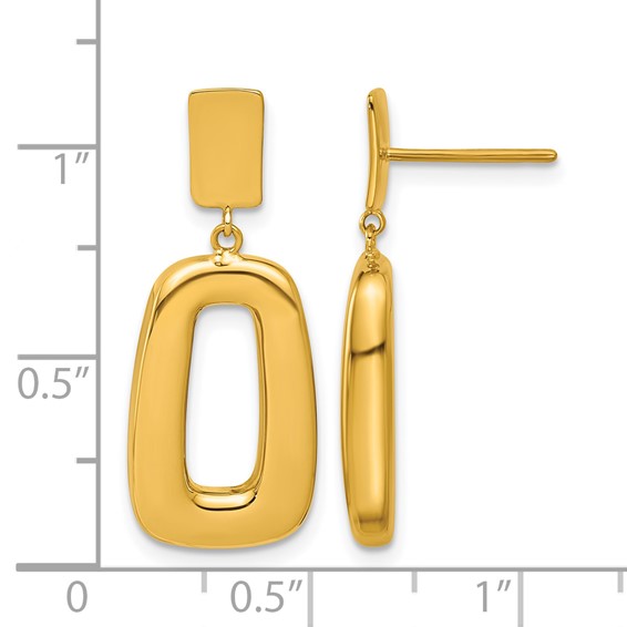 Herco 18K Polished Fancy Geometric Post Dangle Earrings