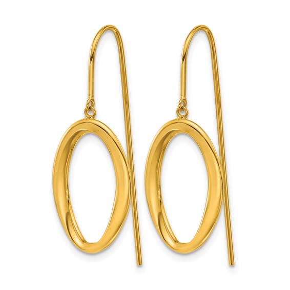 Herco 18K Polished Fancy Oval Dangling Threader Earrings
