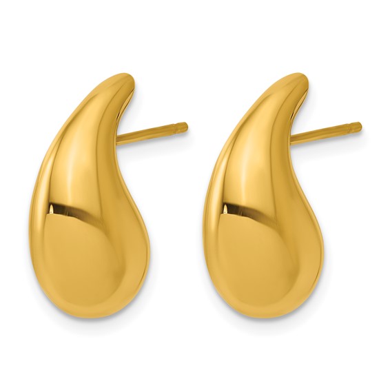 Herco Gold Polished Teardrop Post Earrings