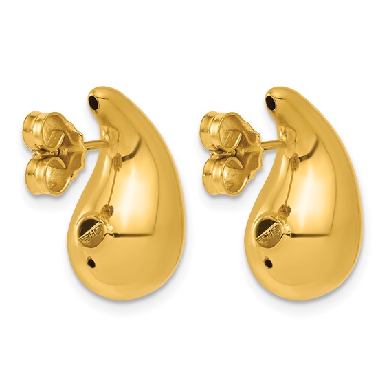 Herco Gold Polished Teardrop Post Earrings