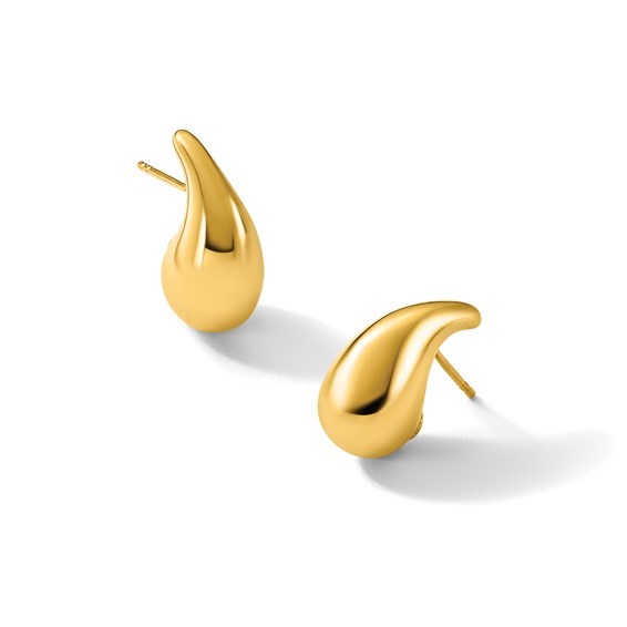 Herco Gold Polished Teardrop Post Earrings