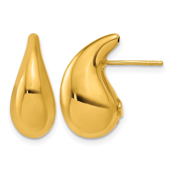 Herco Gold Polished Teardrop Post Earrings