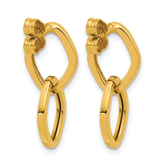 Herco 18K Polished Navette Link Post Dangle Earrings