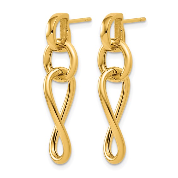 Herco 18K Polished Fancy Link Post Dangle Earrings