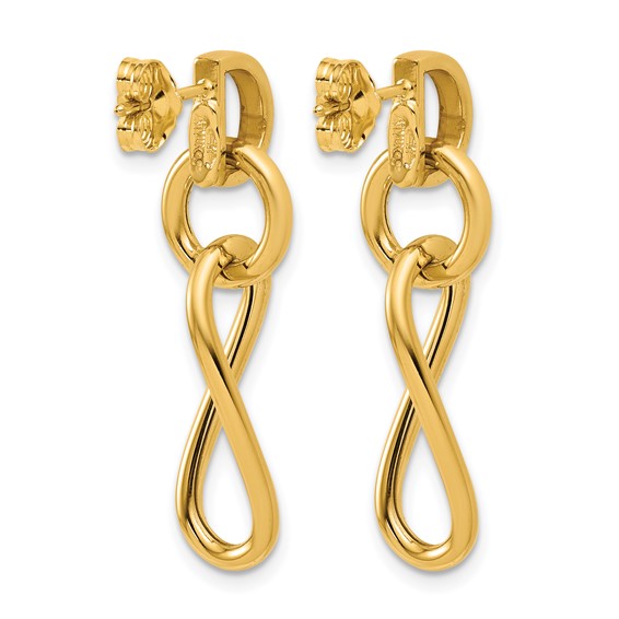Herco 18K Polished Fancy Link Post Dangle Earrings
