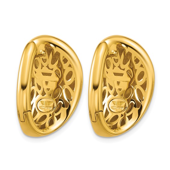 Herco 18K Polished Fancy Drop Hinged Hoop Earrings