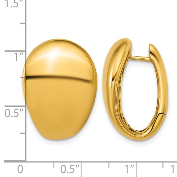 Herco 18K Polished Fancy Drop Hinged Hoop Earrings