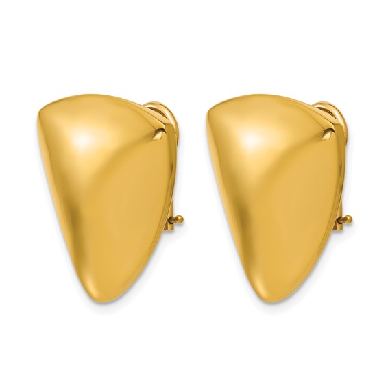 Herco 18K Polished Fancy Triangle Omega Back Earrings