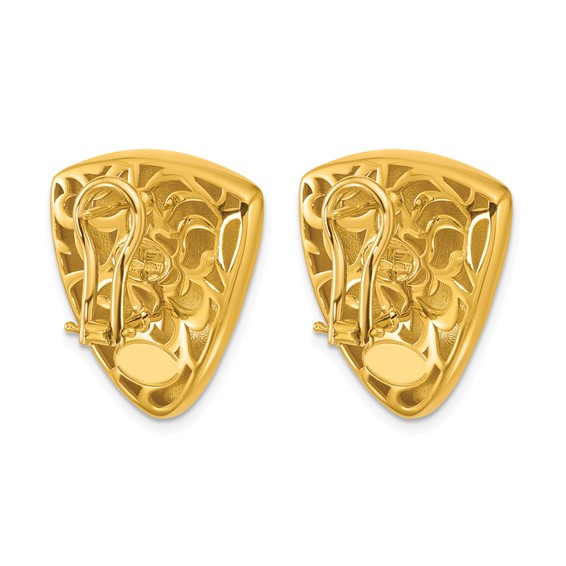 Herco 18K Polished Fancy Triangle Omega Back Earrings