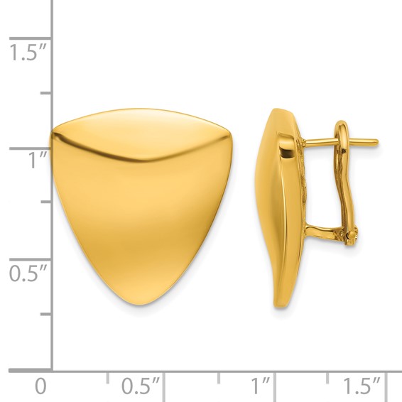 Herco 18K Polished Fancy Triangle Omega Back Earrings