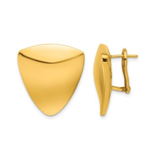 Herco 18K Polished Fancy Triangle Omega Back Earrings