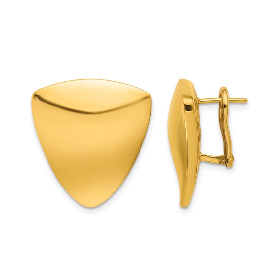 Herco 18K Polished Fancy Triangle Omega Back Earrings