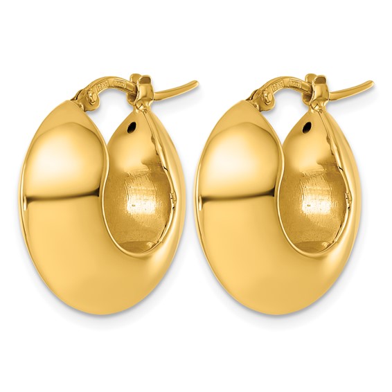 Herco 18K Polished Knife Edge Huggie Hoop Earrings