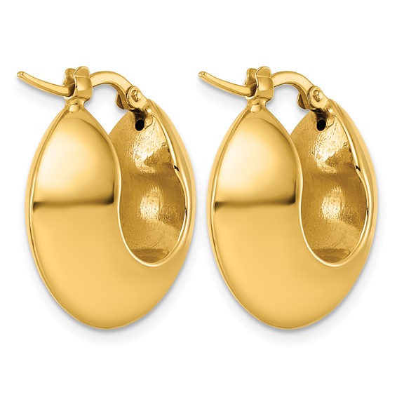 Herco 18K Polished Knife Edge Huggie Hoop Earrings