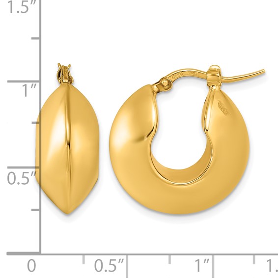 Herco 18K Polished Knife Edge Huggie Hoop Earrings